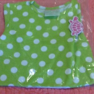 Lolly Wolly Doodle Green Polka Dot Knit Top